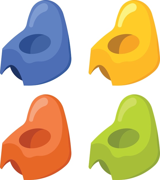 Vector Image Of Baby Pots In Different Colors Isolated On Transparent Background