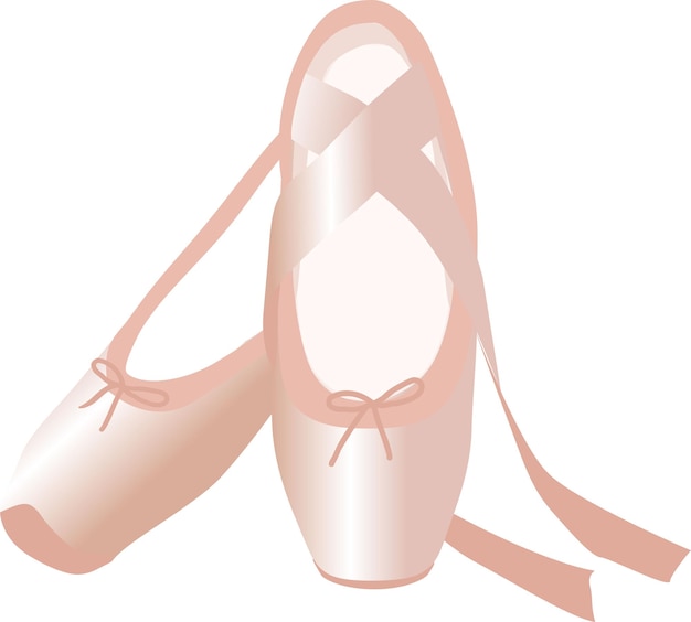 Vector image of ballet pointe shoes in pink tones