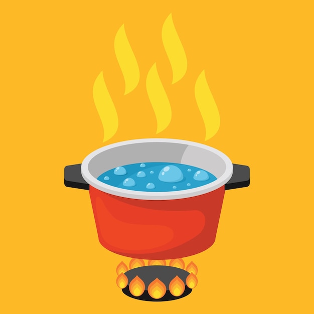 Vector Image Of A Boiling Pot Isolated On Transparent Background