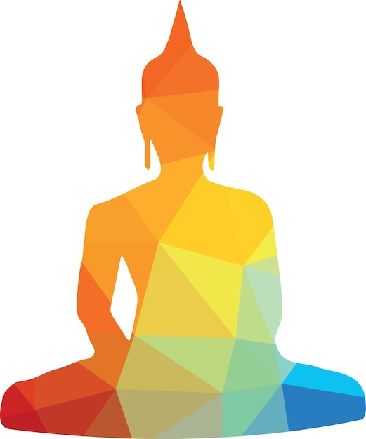 Vector Image Of A Buddha Color Silhouette Isolated On Transparent Background