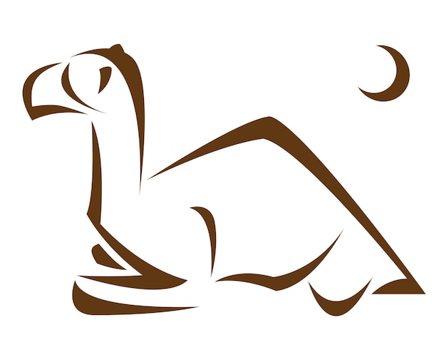 Vector image of an camel on white background