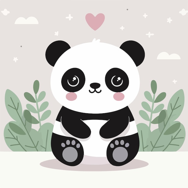 Vector vector image of a cute panda