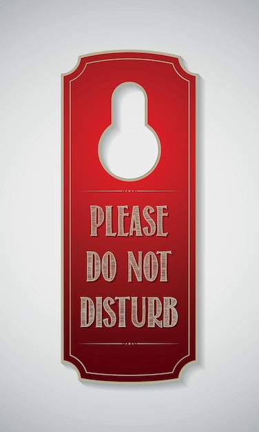 Vector Image Of A Door Hanger With Text Isolated On Transparent Background