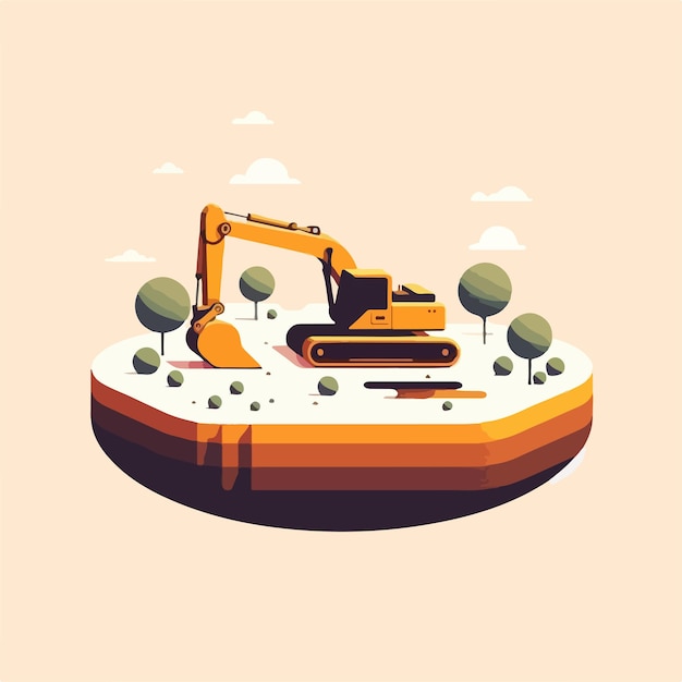 Vector vector image of excavator heavy equipment