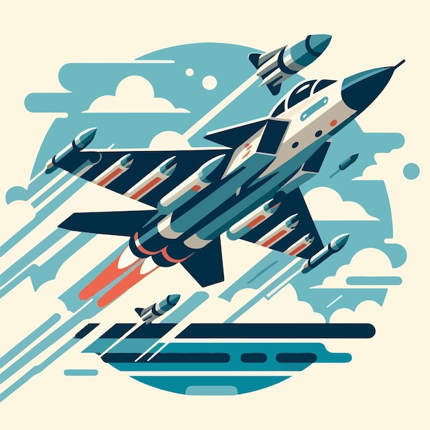 Vector vector image of a fighter jet aircraft