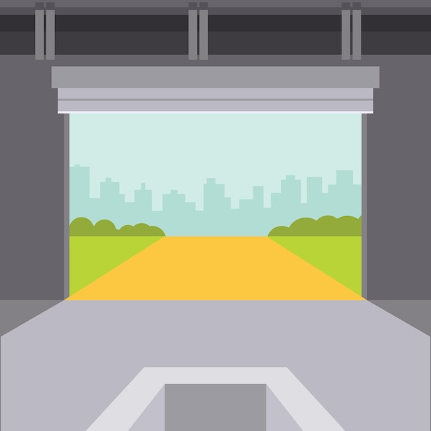 Vector Image Of A Garage Exit Isolated On Transparent Background