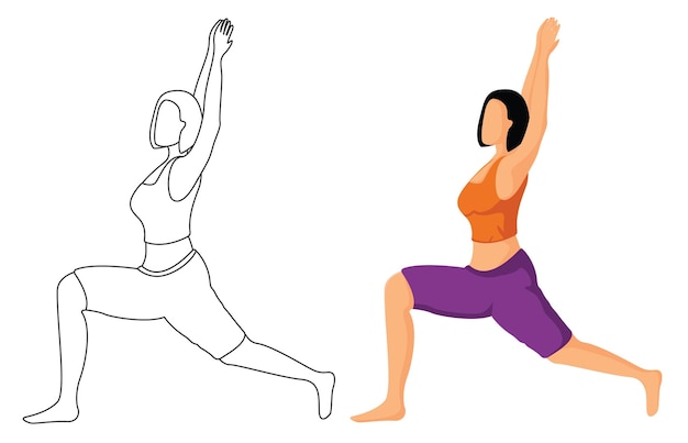 Vector image of a girl exercising