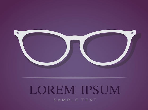 Vector image of Glasses on purple background.