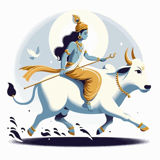 Vector vector image of god india krishna