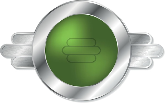 Vector Image Of A Green Button With Grey Frame Isolated On Transparent Background