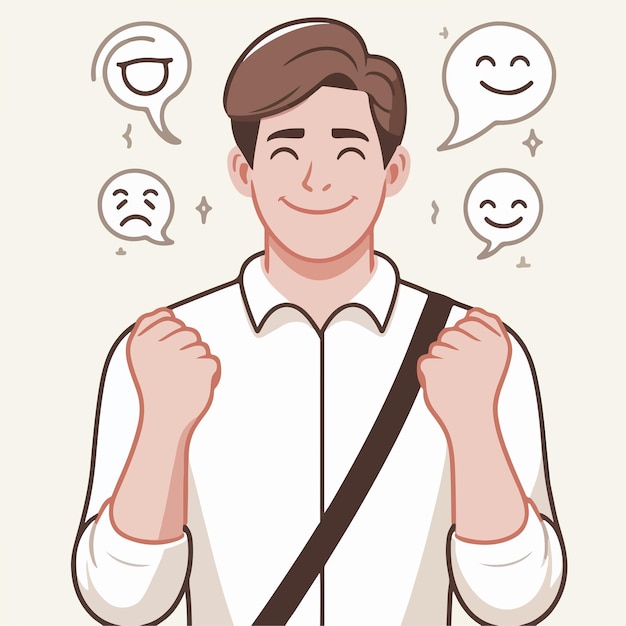 Vector image of a happy male expression