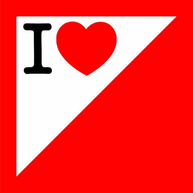 Vector Image Of I Love Orienteering Sign Square Red Symbol For Navigational Sport