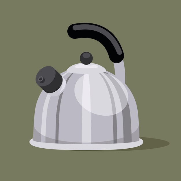 Vector Image Of A Kettle Made Of Stainless Steel Isolated On Transparent Background