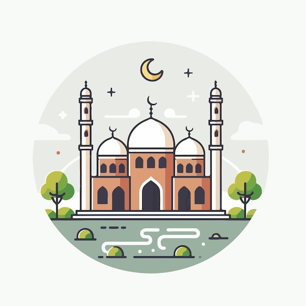 Vector image of a magnificent and beautiful mosque