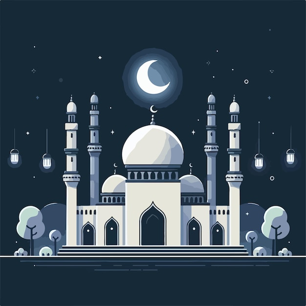 Vector image of a magnificent and beautiful mosque