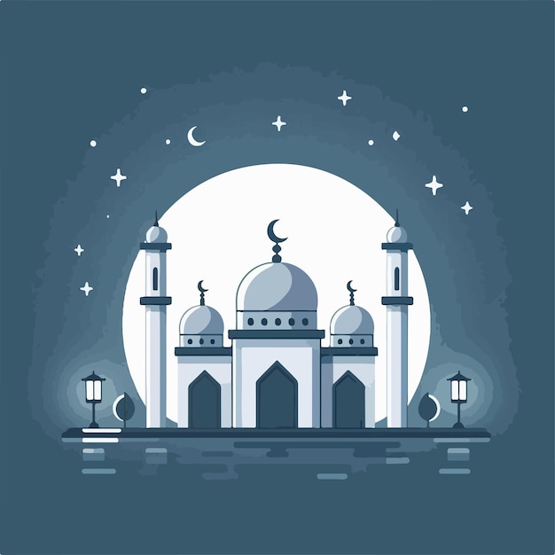 Vector image of a magnificent and beautiful mosque