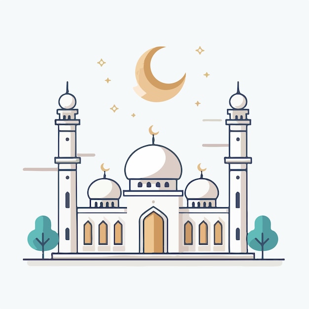 Vector image of a magnificent and beautiful mosque