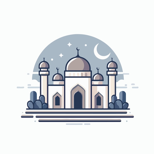 Vector image of a magnificent and beautiful mosque