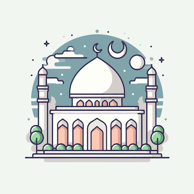 Vector image of a magnificent and beautiful mosque