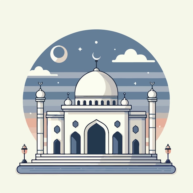 Vector image of a magnificent and beautiful mosque