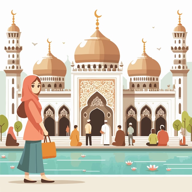 Vector image of a magnificent and beautiful mosque