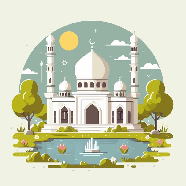 Vector image of a magnificent and beautiful mosque