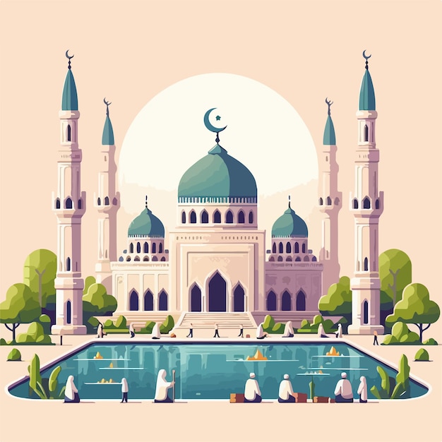 Vector image of a magnificent and beautiful mosque