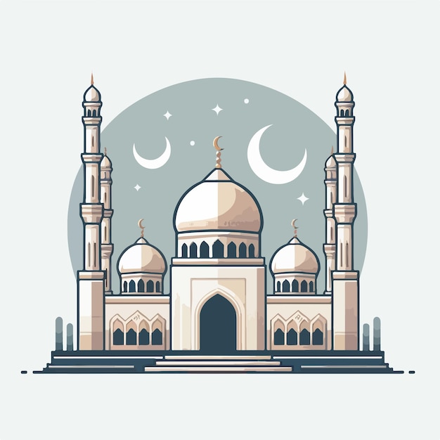 Vector image of a magnificent and beautiful mosque