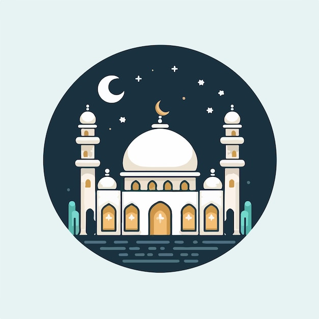 Vector image of a magnificent and beautiful mosque