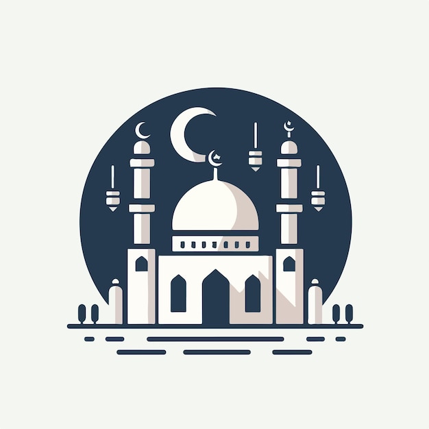 Vector image of a magnificent and beautiful mosque