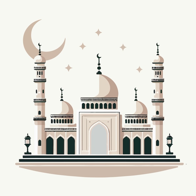 Vector image of a magnificent and beautiful mosque