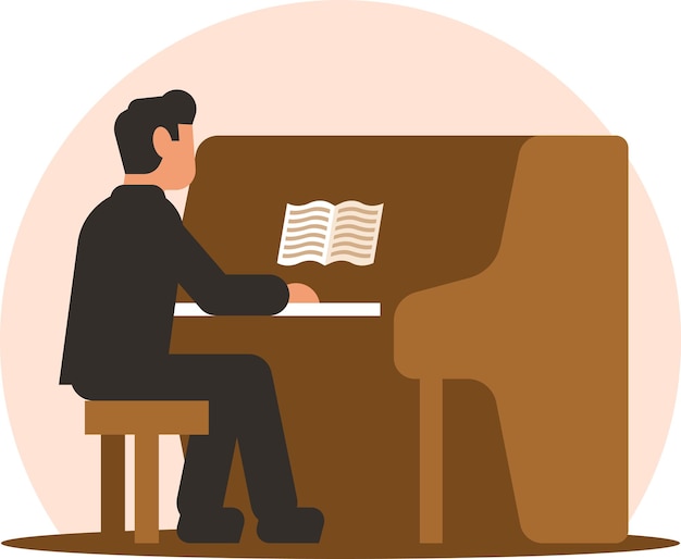 Vector Image Of A Man Playing The Piano Isolated On White Background