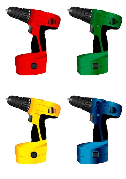 The vector image of manual electric tool drill