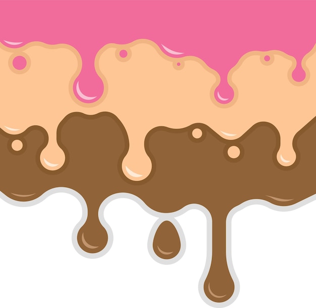 Vector Image Of Melted Chocolate In Different Colors Isolated On Transparent Background