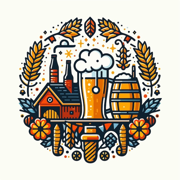 Vector image of the oktoberfest celebration