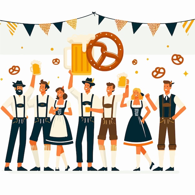 Vector image of the oktoberfest celebration