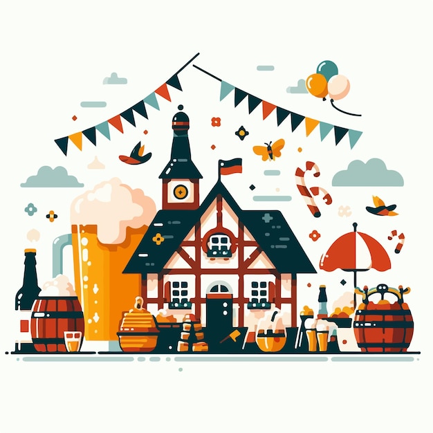 Vector image of the oktoberfest celebration