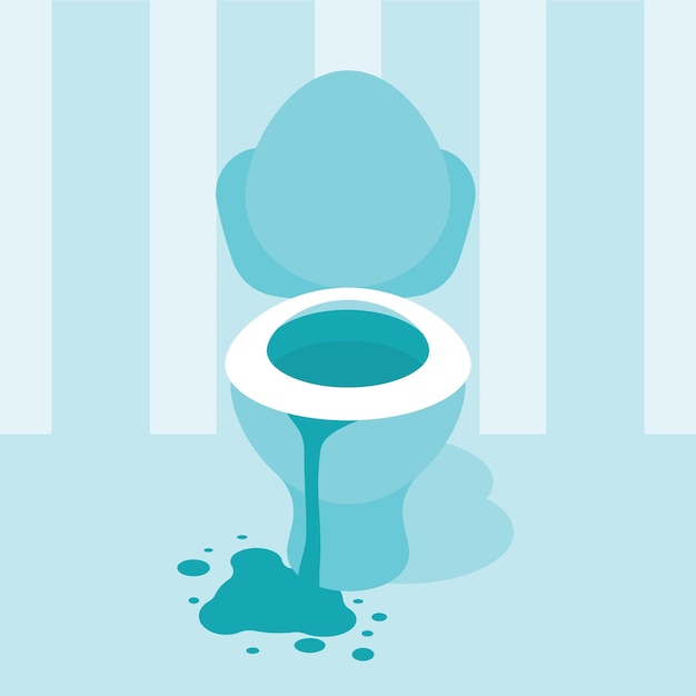 Vector Image Of An Overflowing Toilet Bowl Isolated On Transparent Background