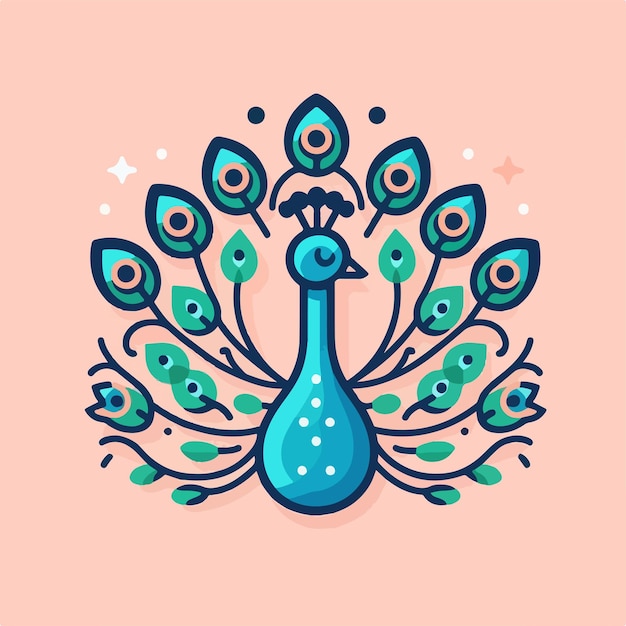 vector image of a peacock