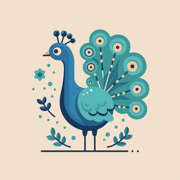 vector image of a peacock