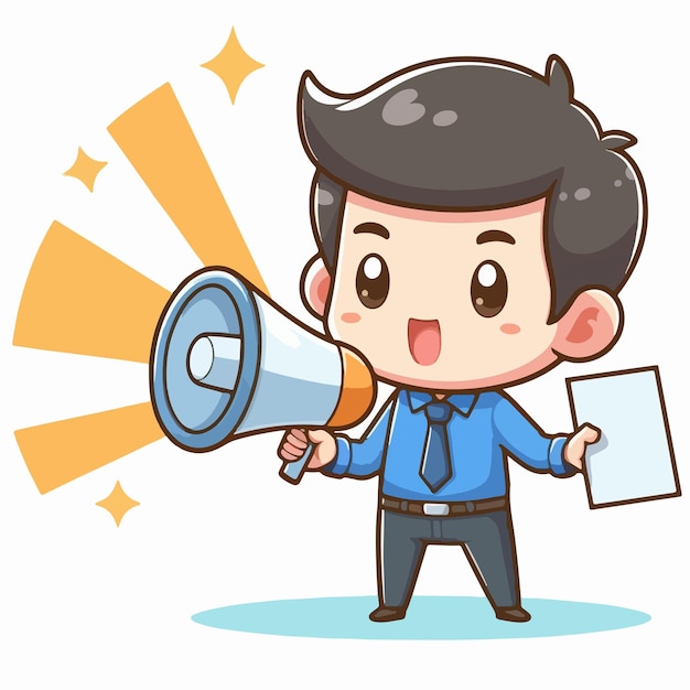 Vector image of a person announcing something