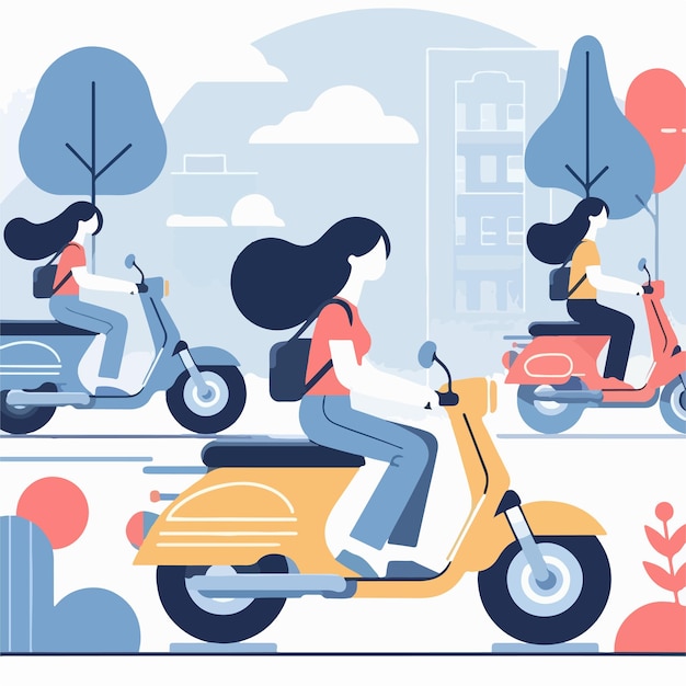 vector image of a person on a motorbike