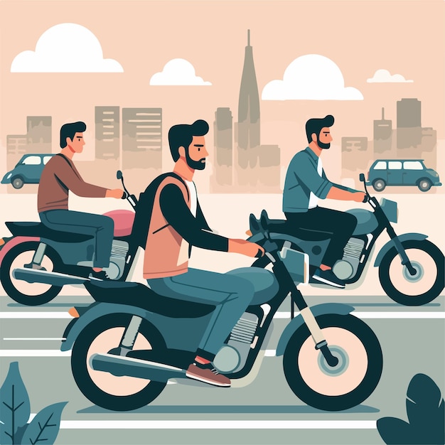 vector image of a person on a motorbike