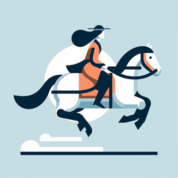 vector image of a person riding a horse