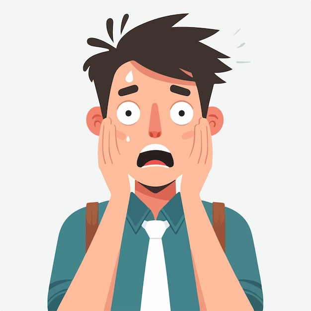 Vector vector image of a person with a shocked expression