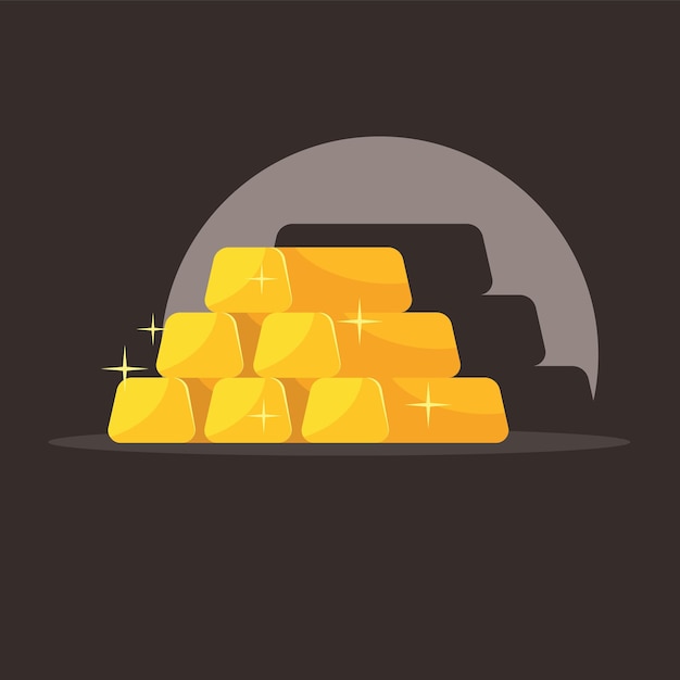 Vector Image Of A Pile Of Gold Bars Isolated On Transparent Background