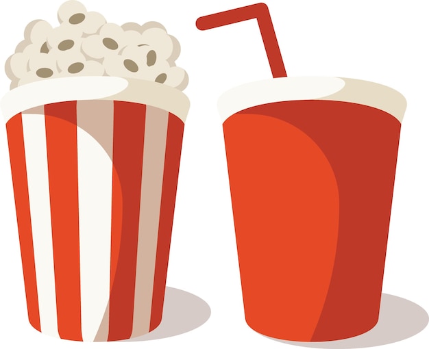 Vector Image Of Popcorn And Soda Drink Food Illustration