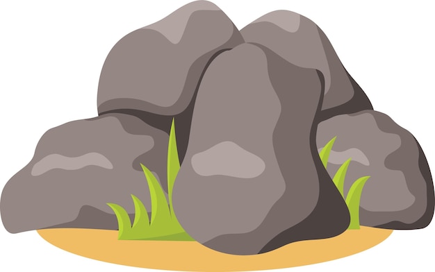 Vector Image Of Rocks And Boulders Isolated On Transparent Background