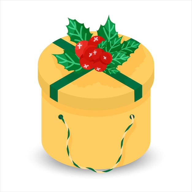 Vector image of a round gift box