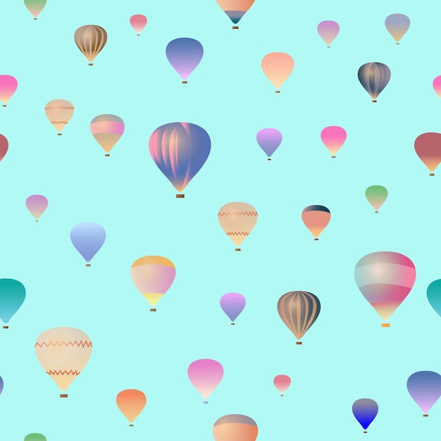 Vector image a seamless pattern of balloons on a blue background